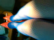 एशियाई फिशनेट स्टॉकिंग्स फूहड़ masturbates और विलाप